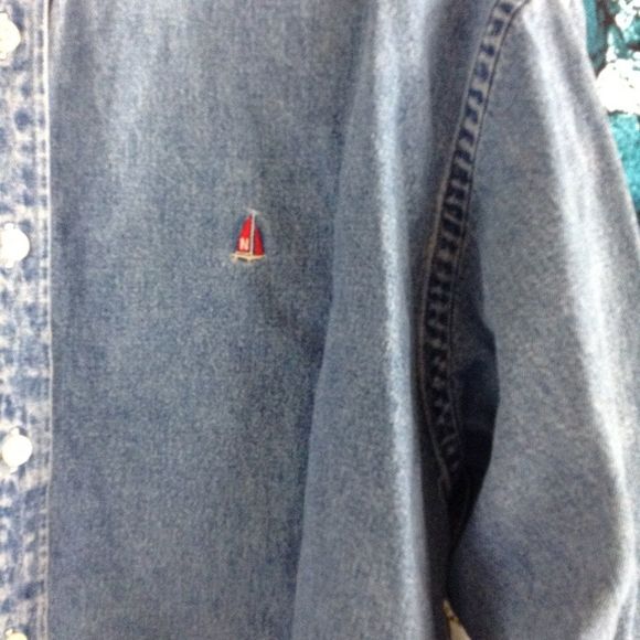 VINTAGE Norsport | Button Down Denim Shirt Size Size medium Nautical - Picture 3 of 9